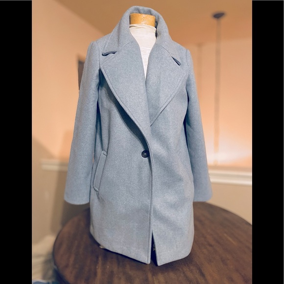 Love Tree Jackets & Blazers - Heather Sky Blue Winter Pea Coat
